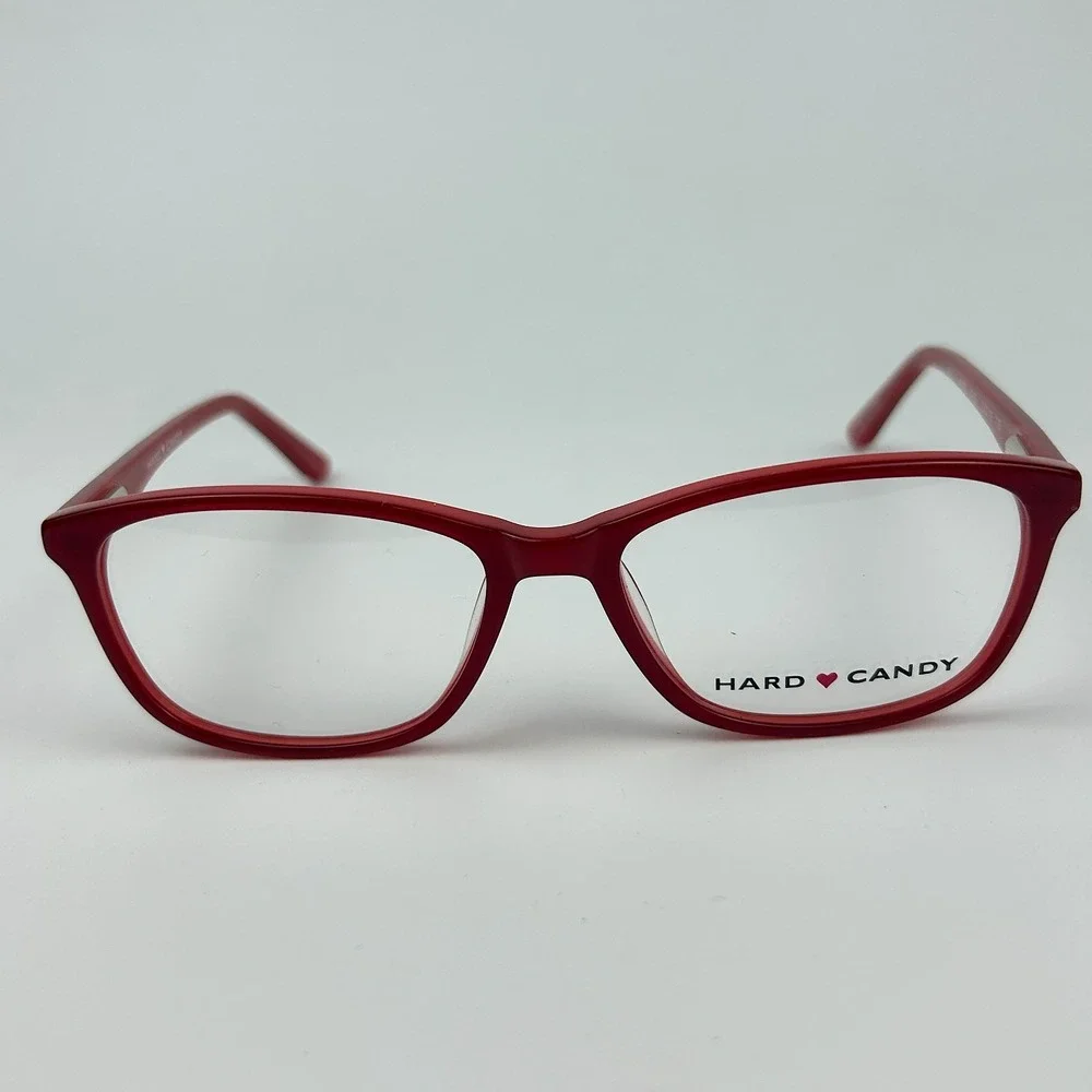 Hard Candy HC39 Womens Eyeglasses Frame Red Plastic Full Rim 53-16-135 mm